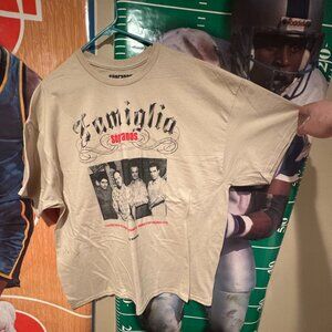 Vintage-Like Rare The Sopranos Tony Soprano & Gang Biege Shirt (Men's 2XL)